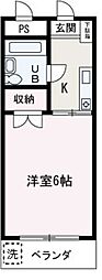 グランドール朝霞 1Kの間取図画像