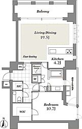 ザコノエ三田綱町 5階1LDKの間取り