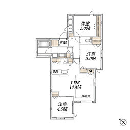 VIADELVENTO 3LDKの間取図画像