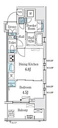 RESIDIA大手町北 1DKの間取図画像