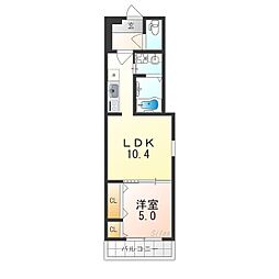 フジパレス御幣島 1LDKの間取図画像