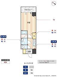 Alivis東瑞江 3階1Kの間取り