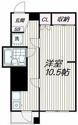 パレスガル 1Kの間取図画像
