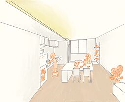 一頁(1Page) 1-2 1階1LDKのリビング/ダイニング