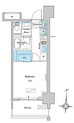 ルフォンプログレ清澄白河プレミア 4階1Kの間取り
