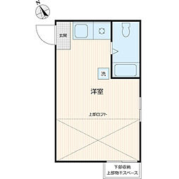 シャトル狛江B館 ワンルームの間取図画像