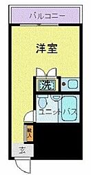 京王線 府中駅 徒歩7分の賃貸マンション 2階ワンルームの間取り