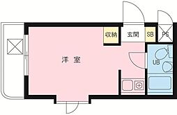 JR山手線 大崎駅 徒歩4分の賃貸マンション 4階ワンルームの間取り