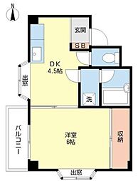 DSマンション 1DKの間取図画像