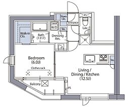 エルスタンザ文京湯島 9階1LDKの間取り