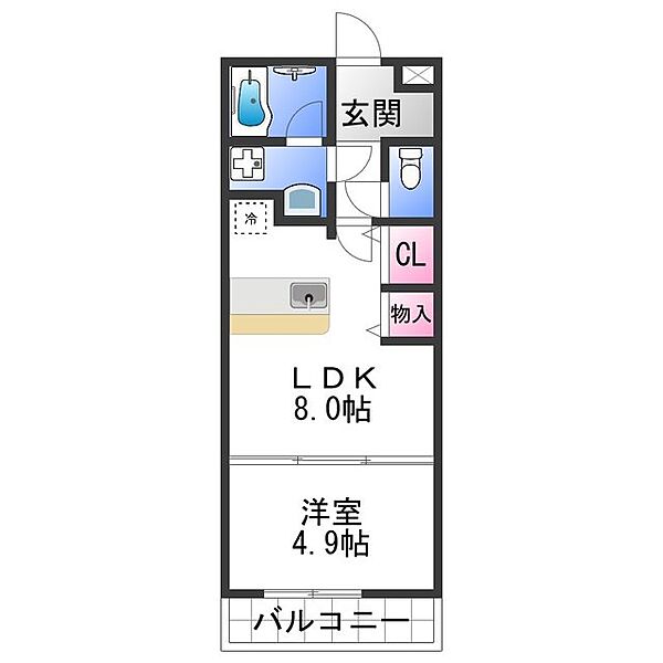 ロックブリッジ ｜和歌山県和歌山市新在家(賃貸アパート1LDK・2階・31.50㎡)の写真 その2