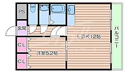 ラポールSETTSU 1LDKの間取図画像