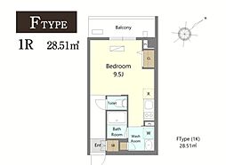 Alivis浦安 5階ワンルームの間取り
