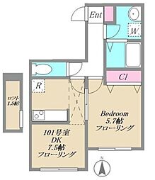 オレンジコーポI 1階1DKの間取り