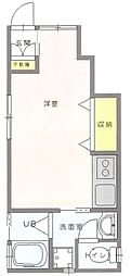 ハイムAOKI 1階ワンルームの間取り
