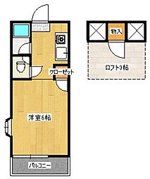 ソフィア松香台 1階ワンルームの間取り