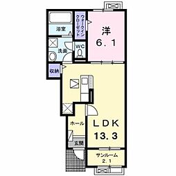 ライジングヒルズ 1LDKの間取図画像