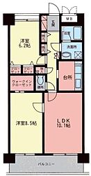 ビラ桜 2LDKの間取図画像