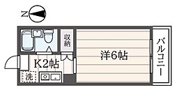 アブソリュートコウエイ 1Kの間取図画像