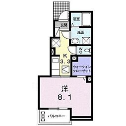 JR紀勢本線 宮前駅 徒歩3分の賃貸アパート 1階1Kの間取り