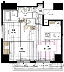メインステージ新橋 2LDKの間取図画像