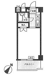 ドエル・ピュアネス 7階ワンルームの間取り