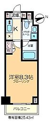 プラウドフラット門前仲町5 1Kの間取図画像