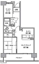 Ｔ’ｓ　ｇａｒｄｅｎ清瀬 9階1LDKの間取り
