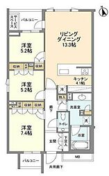 ザ・パークハウス広尾羽澤 3LDKの間取図画像