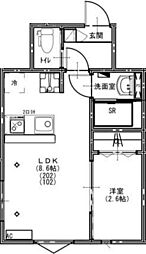 KEIAI RESIDENCE 初石 1LDKの間取図画像