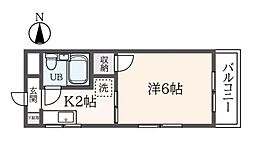 フラワーハイツ 1階1Kの間取り