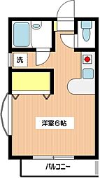ヴィルヌーブ壱番館 ワンルームの間取図画像