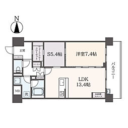 HILL CREST OYAMA 1SLDKの間取図画像