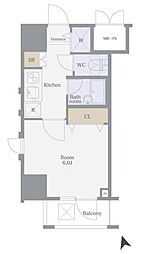 セジョリ浅草ベルグレード 1Kの間取図画像