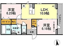 Bambus 2LDKの間取図画像
