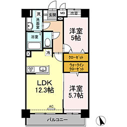 プラムヴィラージュ 2LDKの間取図画像