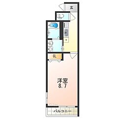 南海線 湊駅 徒歩2分の賃貸アパート 2階1Kの間取り