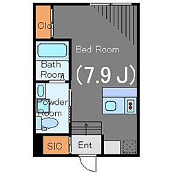 BEL　FIORE　SANCHA 2階ワンルームの間取り