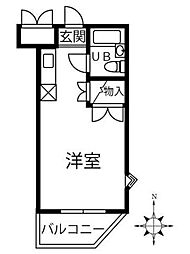 Sun Vista 池上 3階ワンルームの間取り