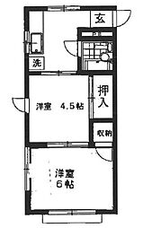 サンフラットA 2Kの間取図画像