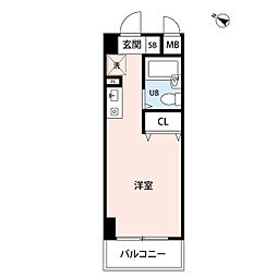 プレール麻布仙台坂 ワンルームの間取図画像