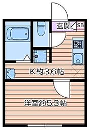 B. 1Kの間取図画像