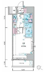 Genovia 浅草IV skyagarden 6階1Kの間取り