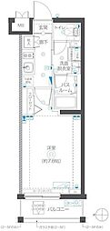 川崎市高津区千年マンション 1Kの間取図画像