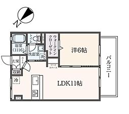 シティハイムエフ・エス 1LDKの間取図画像