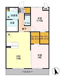 ドルチェ・アンナB 2LDKの間取図画像