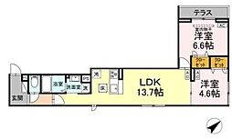 セレスティア江戸川III 1階2LDKの間取り