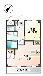 セゾン・コアTN 1LDKの間取図画像