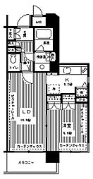 クラッサ元住吉 1LDKの間取図画像