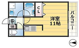 JR東海道・山陽本線 摩耶駅 徒歩6分の賃貸マンション 2階ワンルームの間取り